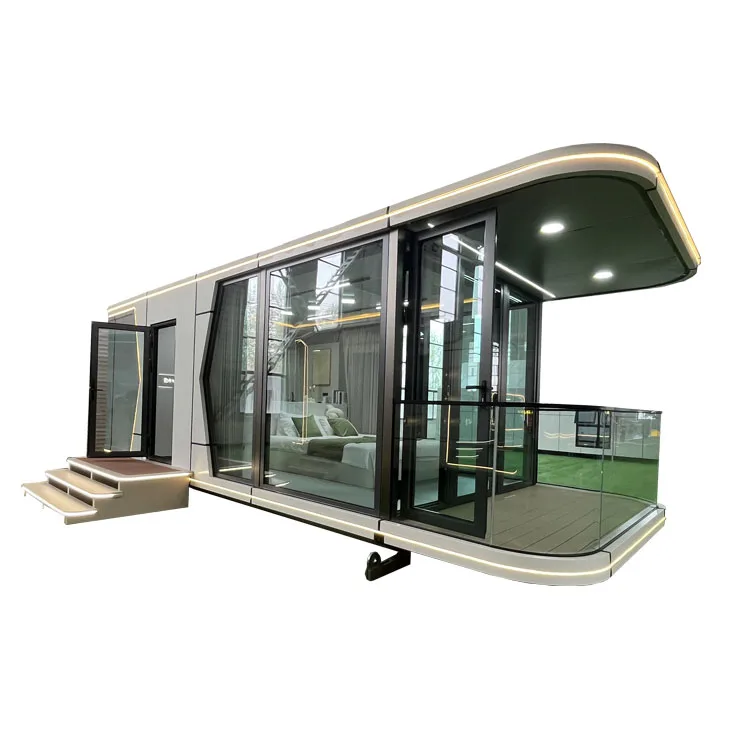 Modern Luxury Modular Hotel and Apartment Glass Space Capsule Easy Installation Eco-Friendly Prefabricated House by Steel