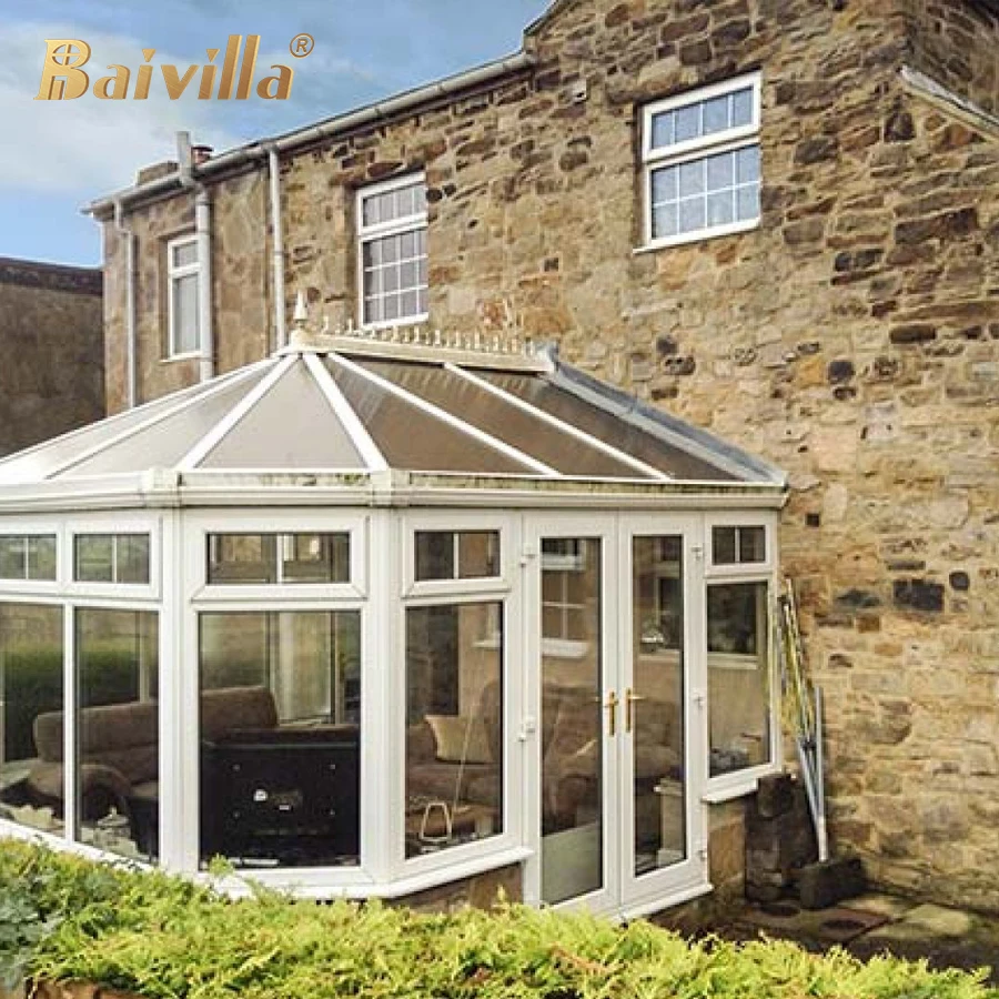 Hot Sale All Season Aluminum Profile High Quality Victorian Style Conservatory Attached House Patio Glass Housed Sunrooms