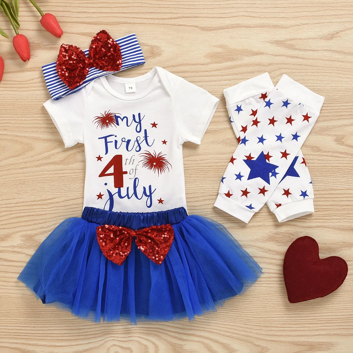 AliExpress cross border holiday American Independence Day girl set 0-2 years old baby