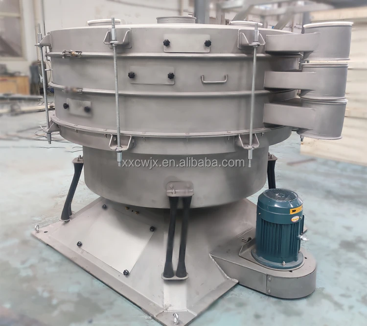 Starch Pollen Sieving Circular Tumbler Screen Rotary Shaker Rice Flour Sugar Glass Fine Powder Swinging Screening Machine