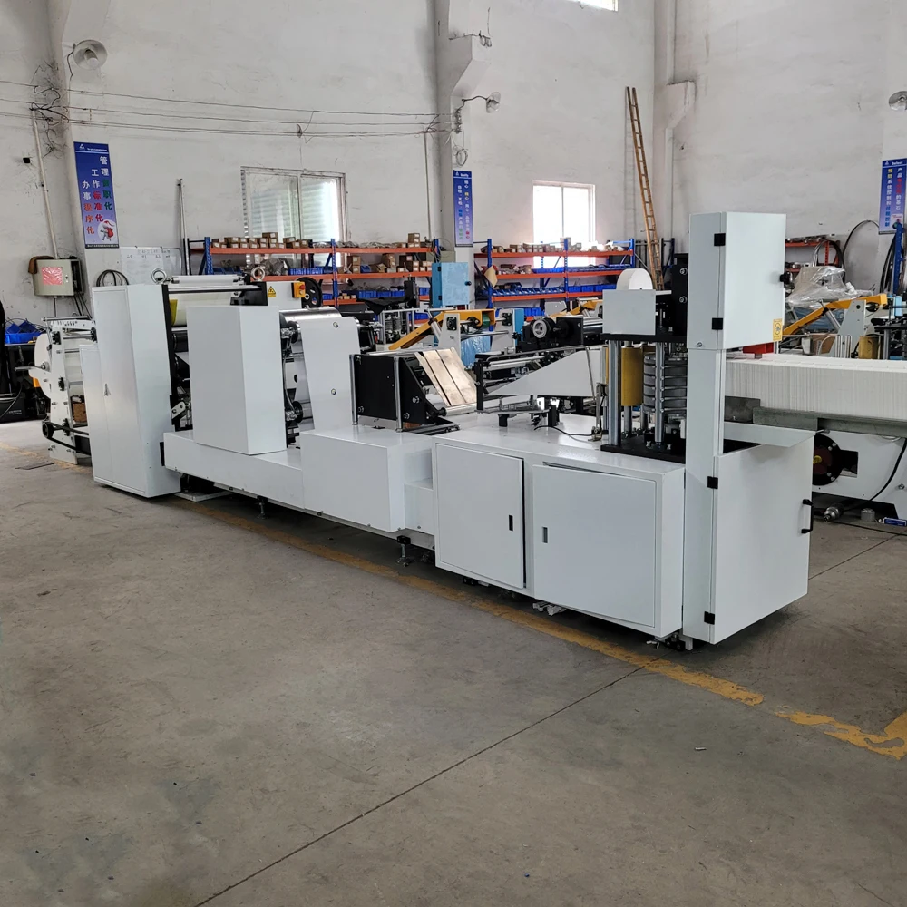 China CE Certificate Good Quality 1/4 Fold Color Printing Napkin Tissue Paper Making Folding Machine Price
