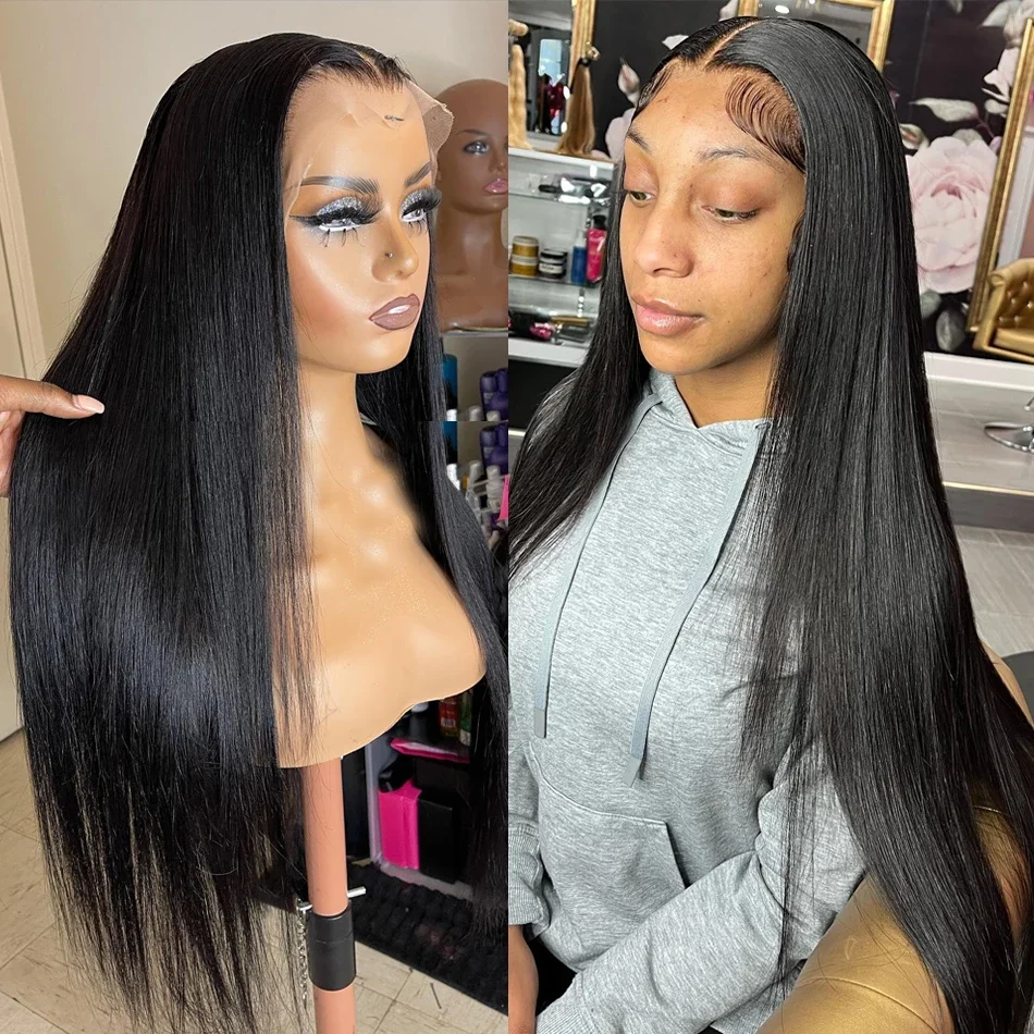 Wholesale Brazilian Bone Straight Lace Front Wigs Human Hair 13x6 13x4 HD Transparent Lace Front Wigs Human Hair Pre Plucked