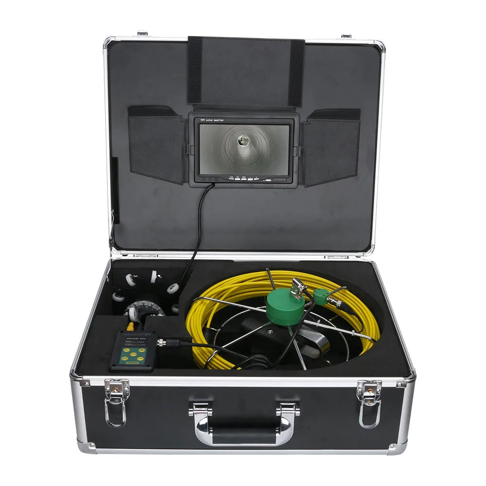 Aitdda 50m Industrial Endoscope camera 38 LEDs 360 Degree Rotating Drain Sewer Pipe Inspection Video Camera system