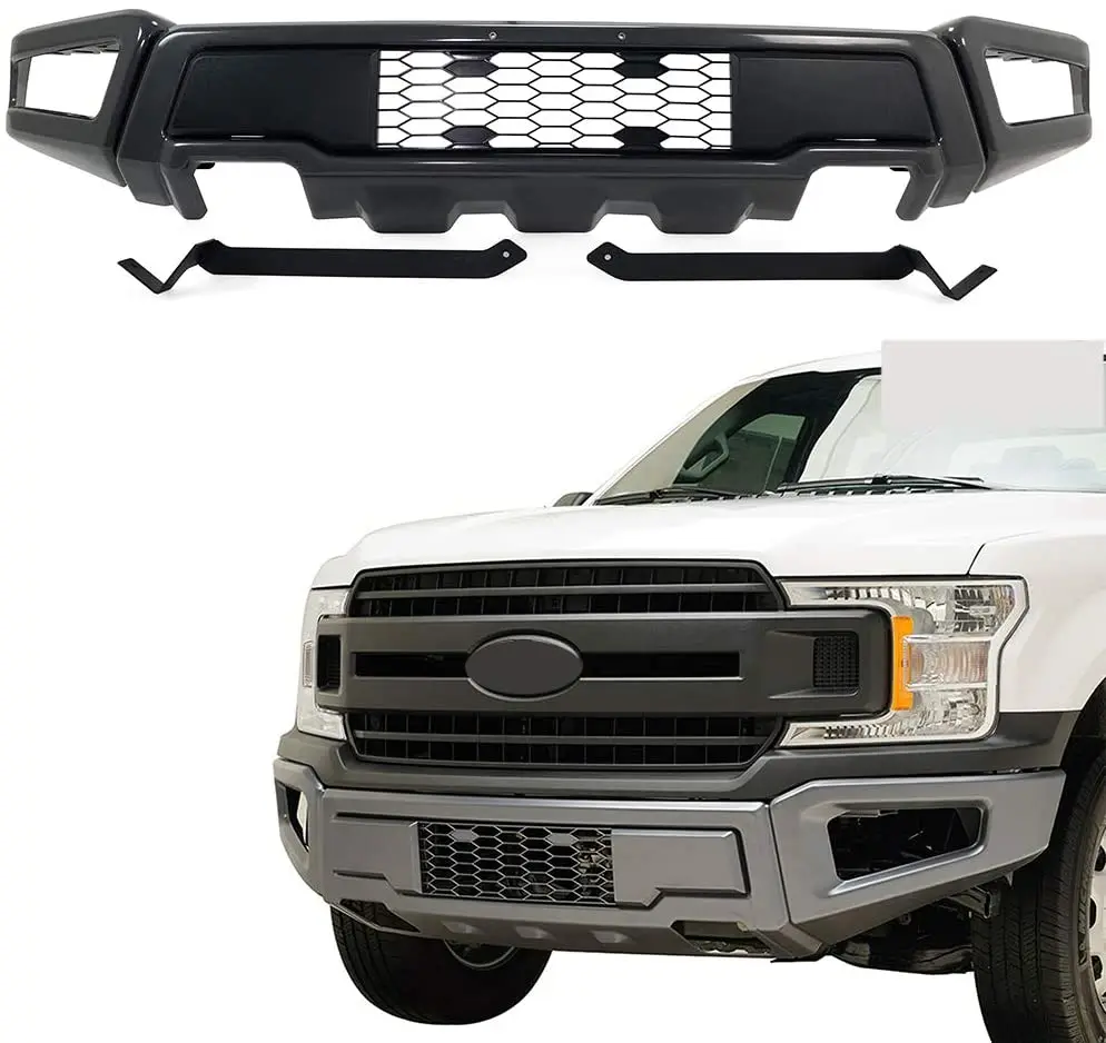 US Stocks Black Front Bumper Fit for Ford F150 Raptor 2018 2019 2020 2021
