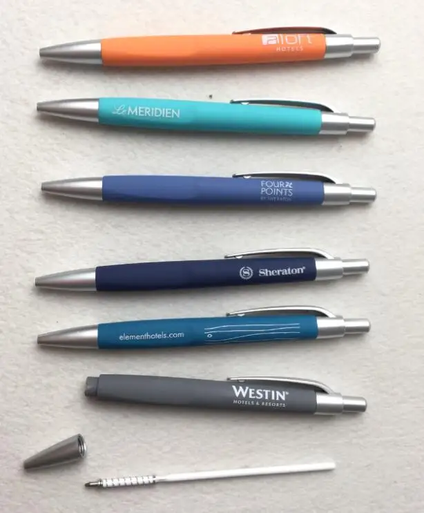 Aspire Blank Plastic Hotel Ballpoint Pen with Rubber Finish Push Ball Pens With Custom Logo for Promotional Gift Pen