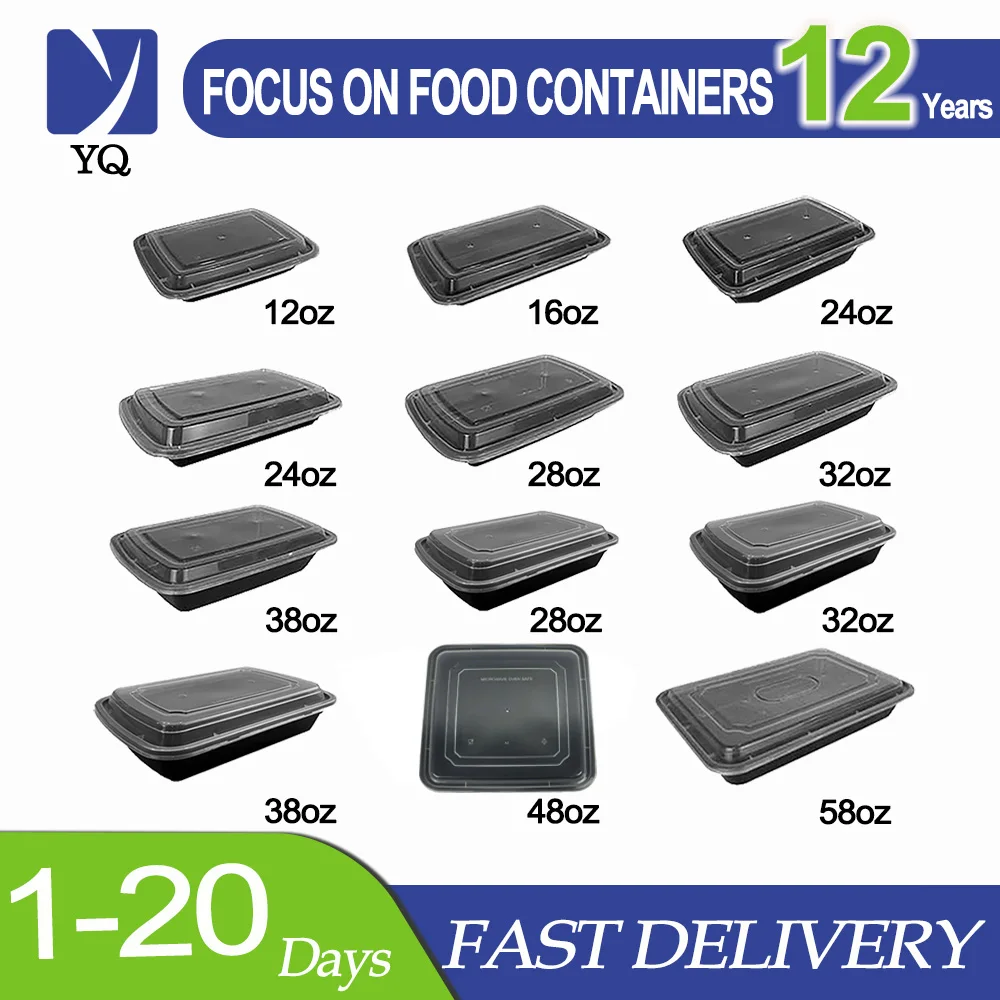 Custom Made Microwave Safe Plastic Food Packaging Containers For Takeaway Hot Cold Food