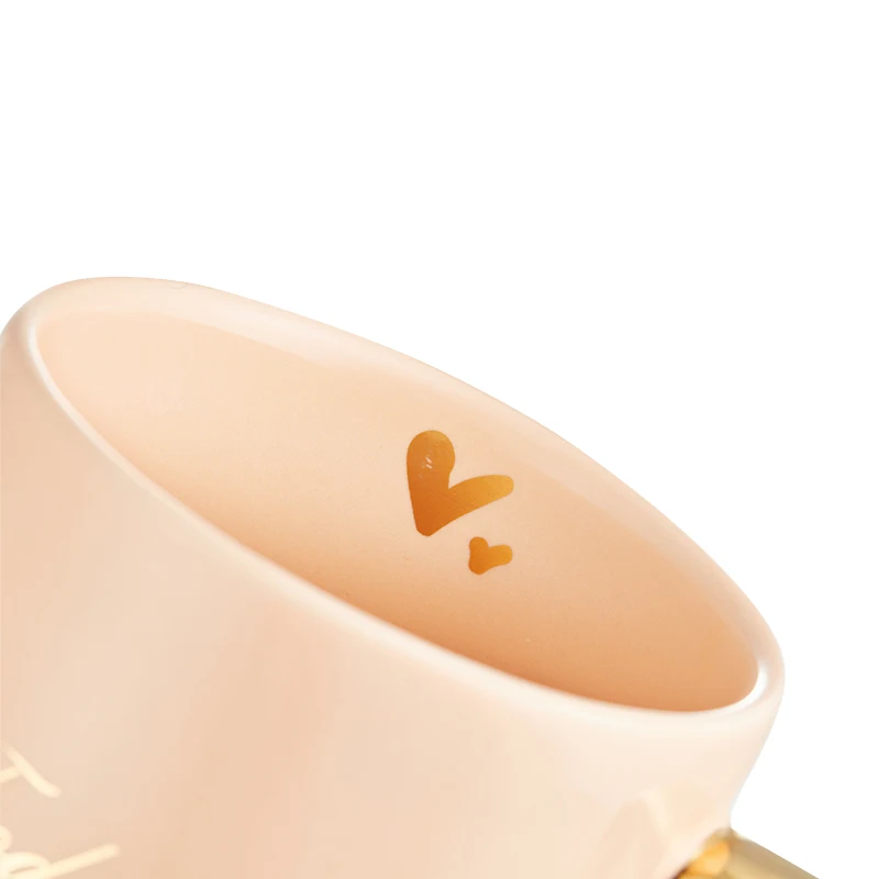 Luxury Coffee Couple Ceramic Mug Gold-plated Cup Nordic Style Matt Ceramic Mugs Blue Ceramic Mug With Spoon