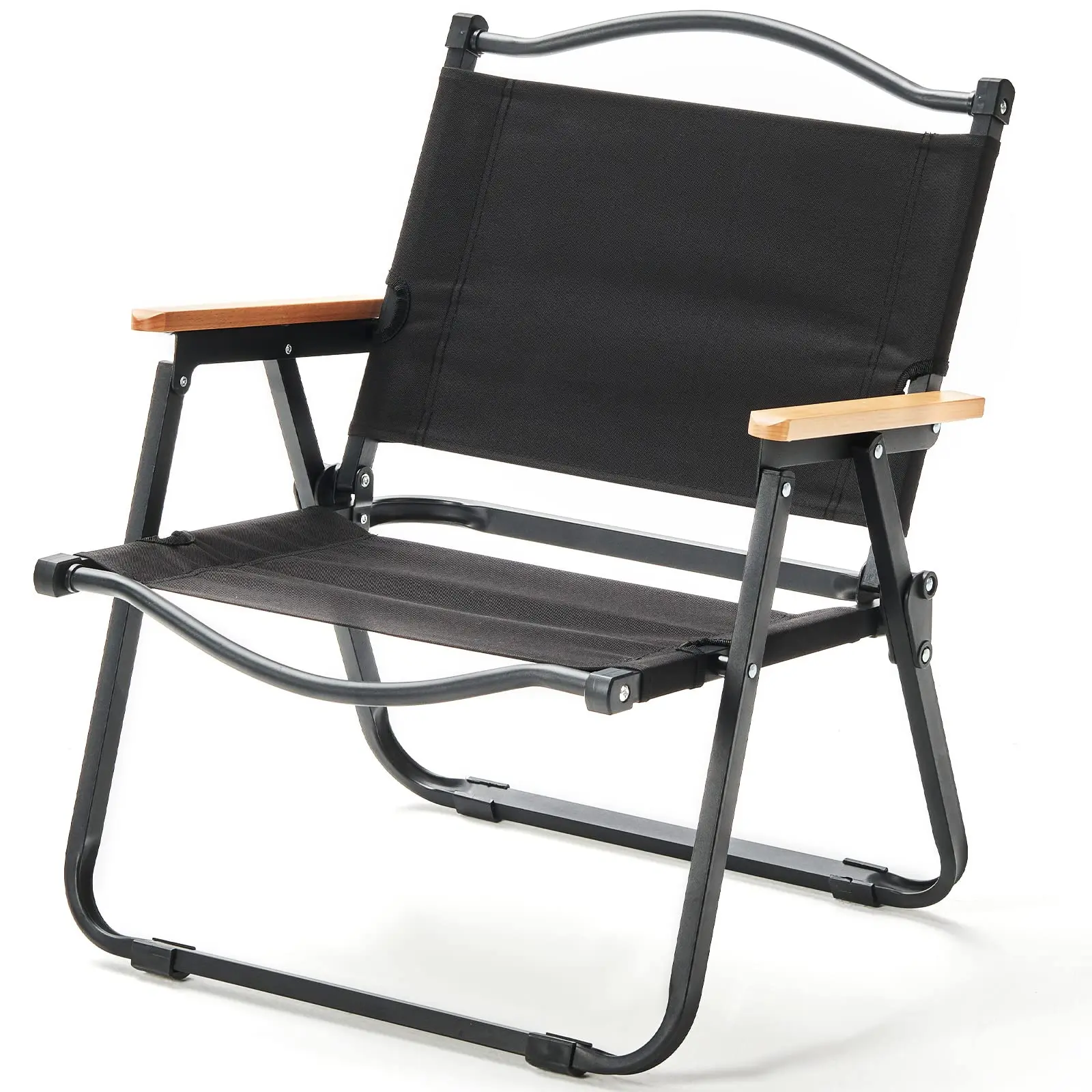 Oem Odm Outdoor Portable Camping Folding Portable Picnic Lightweight Kermit Lounge Picnic Chair With Wooden Handle For Events