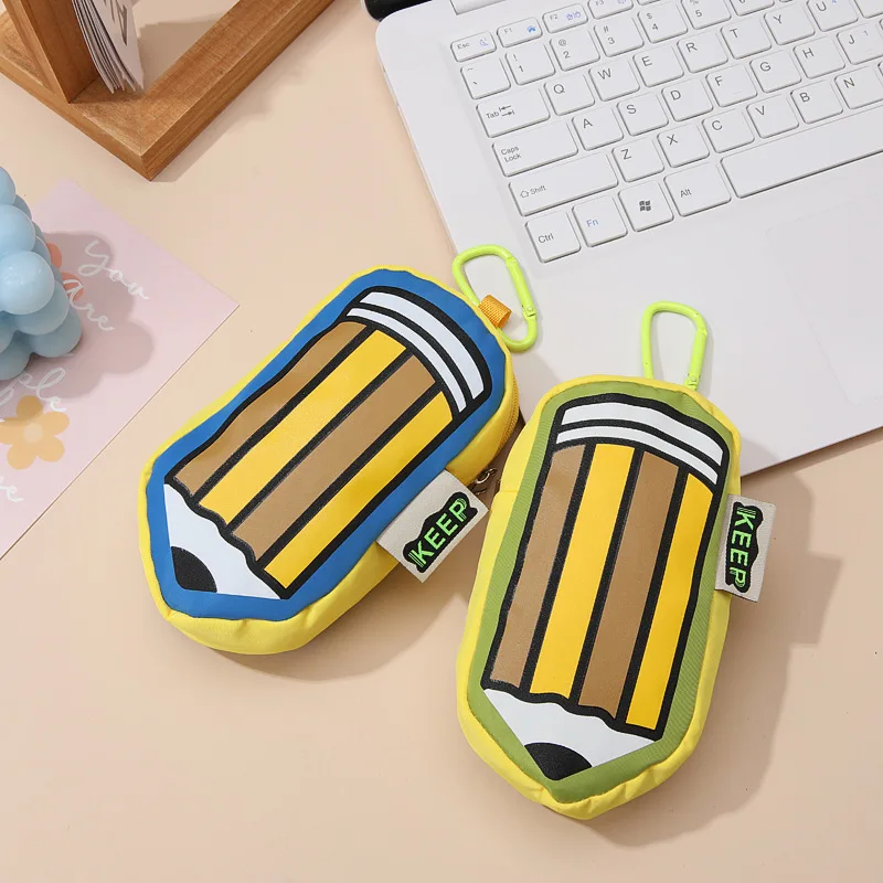 Fashion color striped pen bag multi-functional Coin wallet ID card bag pendant ins wind headphone bag