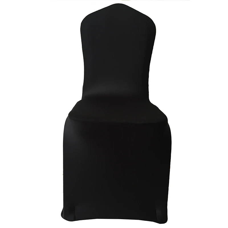 
Hotel ball room black elastic universal chair covers spandex wedding 