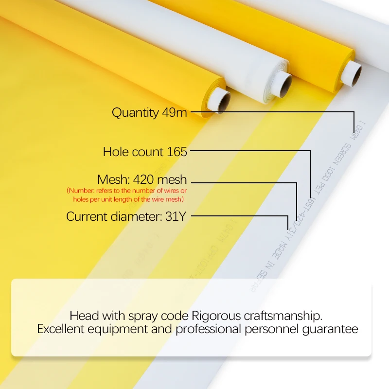 High quality T120 110 100 90 80 77 72 64 59 53 47 43 39 32 Polyester Screen Printing Mesh