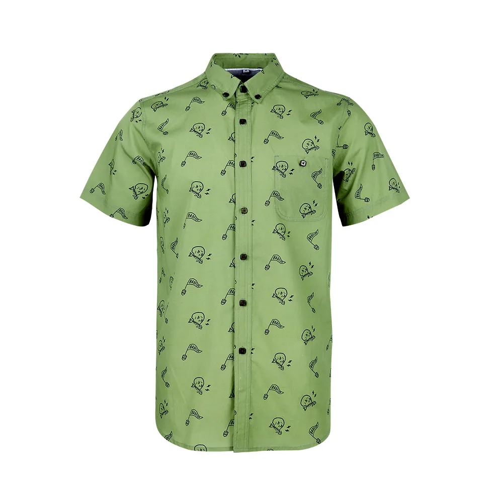 Custom print 100% cotton short sleeve shirts for men
