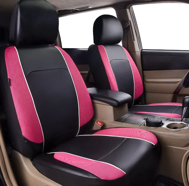 Breathable 3D Air Mesh with Elastic Cloth Universal Fit Car Seat Cover for Automotive Sedan,Truck Van Airbag Compatible