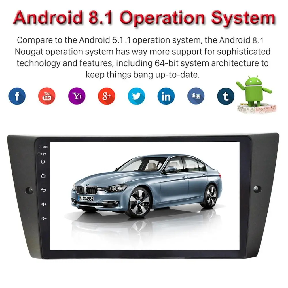 Android 9 автомобильный DVD-плеер дюймов для BMW 3 серии E90 E91 E92 E93 2005-2012 радиоприемник стерео с GPS BT мультимедийный плеер