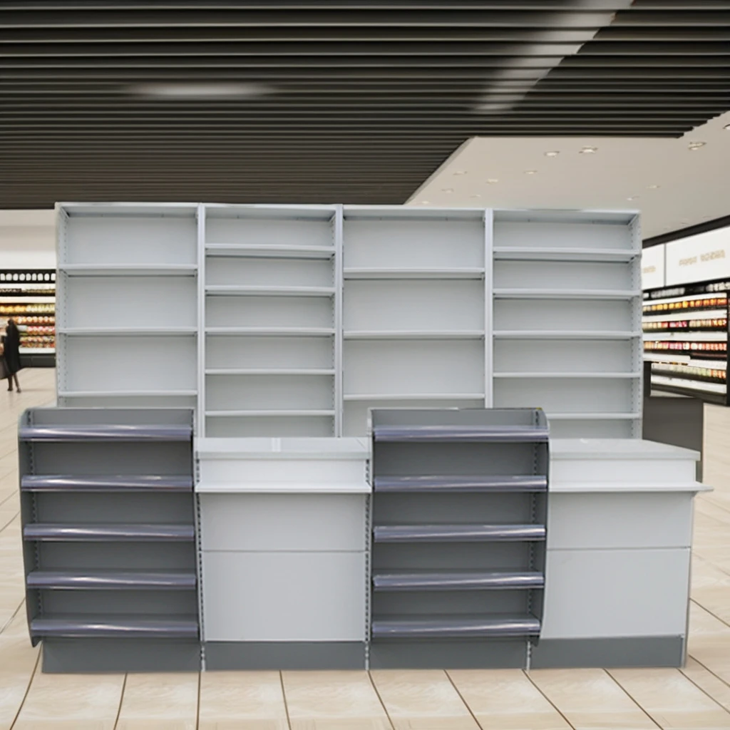 Modern Retail Store Mobile Counter Cashier Checkout Counters For Supermarkets