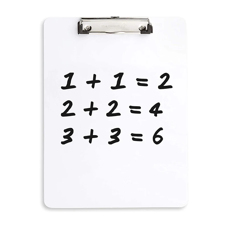 Dry Erase Front Surface Whiteboard Clipboards with Low Profile Clip for Classroom and Business Use