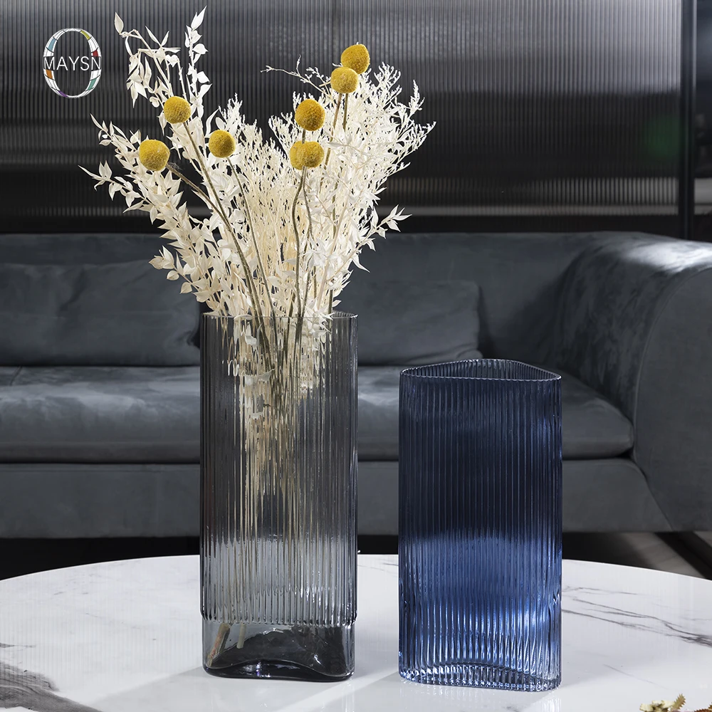 Glass Flower Other Decor Ornament Pot Modern Minimalist Luxury Accessories Decorations for Home Tabletop Vase