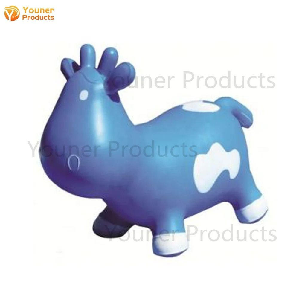 Manufacturer PVC jumping milk cow bouncy hopper inflatable ride on rubber bouncing animal toys for children