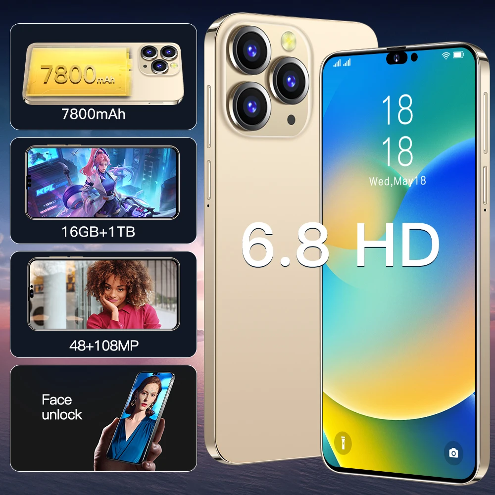 Factory Wholesale High Quality I14 Pro Max Smart Phone Mobile Phones