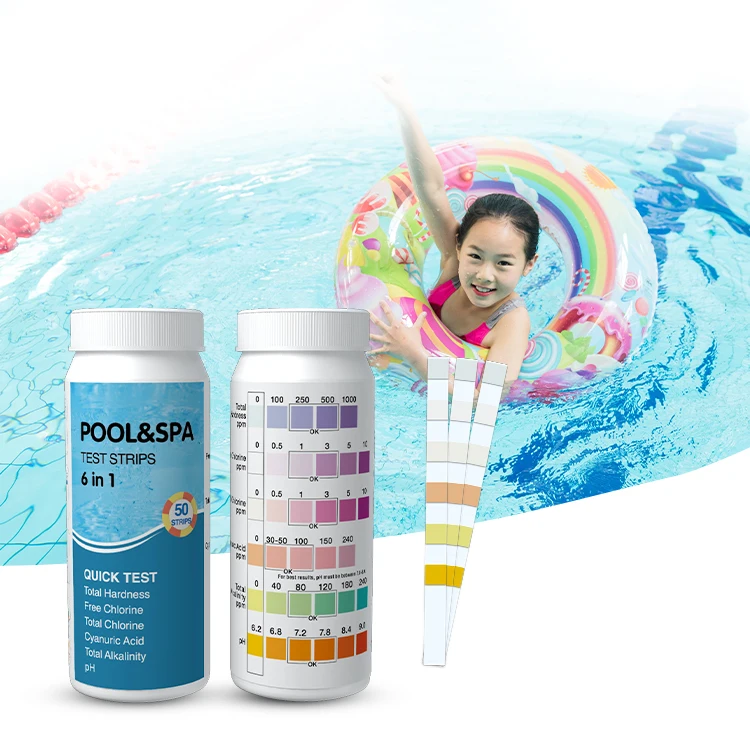 6 in 1 pool chemical tester water test strips for hot tub spa water