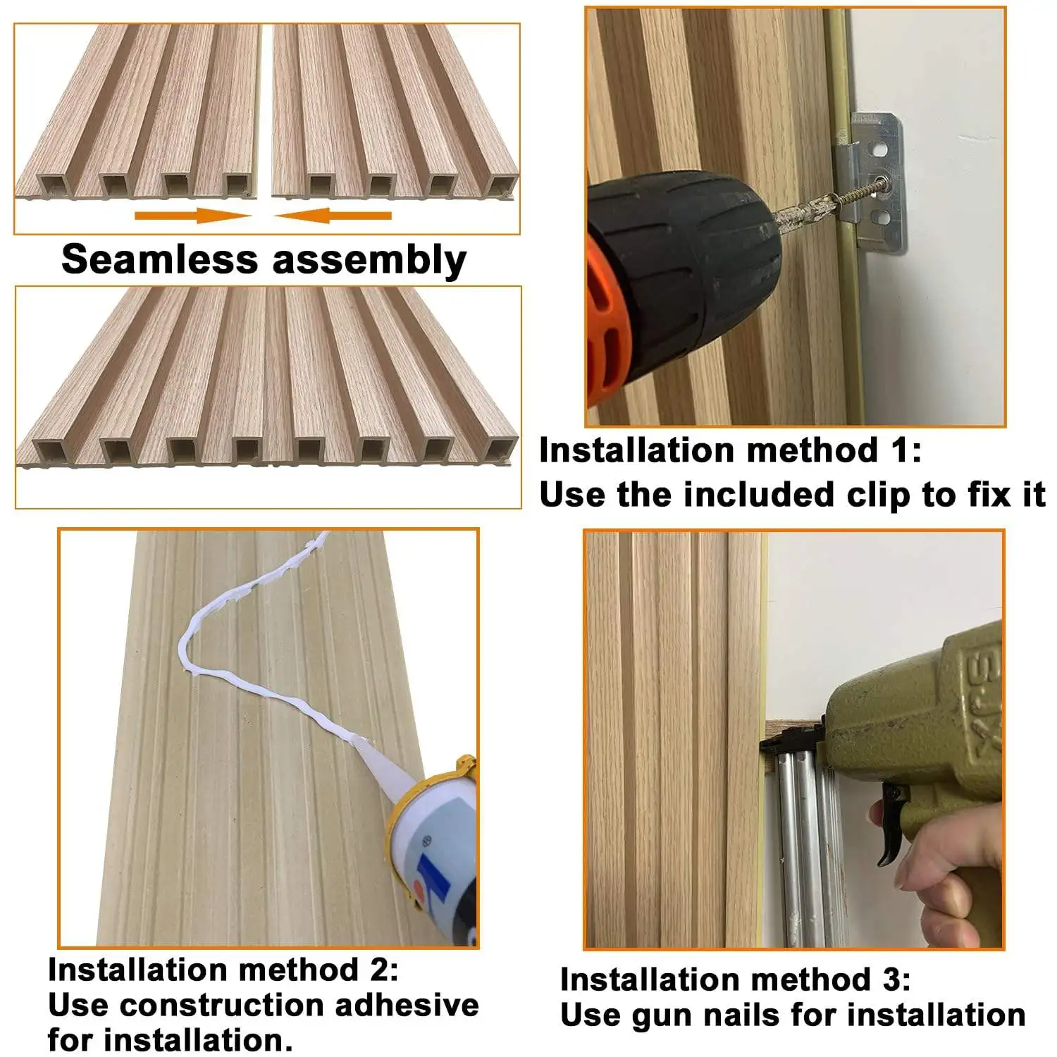 Eco-Friendly Wooden Grain  Interior Wall Decor Board Wall Cladding Panel Laminate Ceiling Wpc Panel