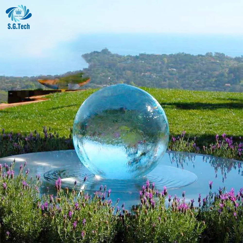 Customized Ball shape Sculpture Stainless Steel/Acrylic sphere globe fountain for Garden decoration