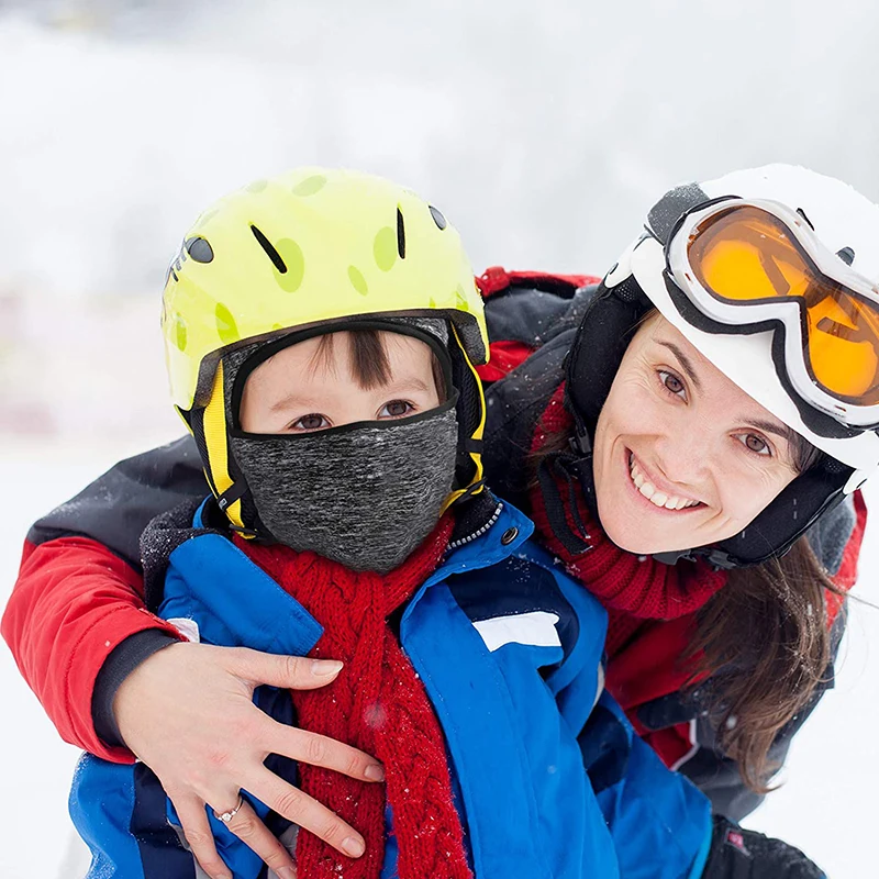 
Kids Balaclava Windproof Ski Face Covering for Cold Weather Children Fleece Cycling Neck Warmer with Helmet Liner Hood Boys 
