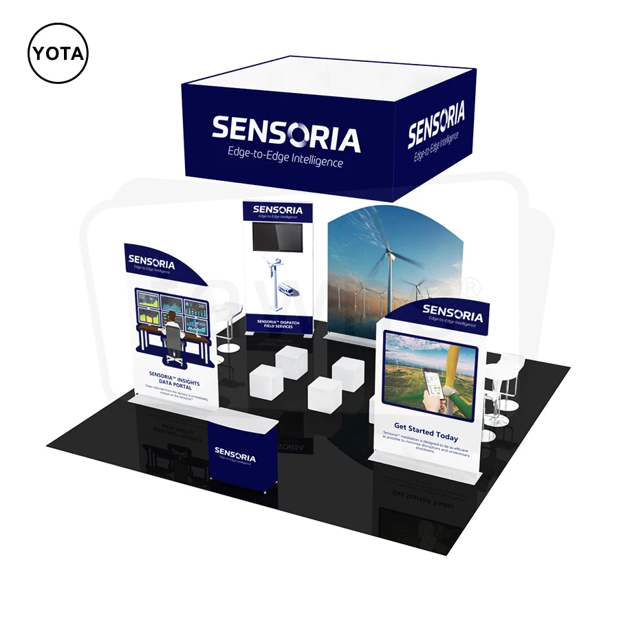 Tawns Hot Sale 20x20 Free Standing Illuminated Aluminum Durable Frame Modular Trade Show Display Booth