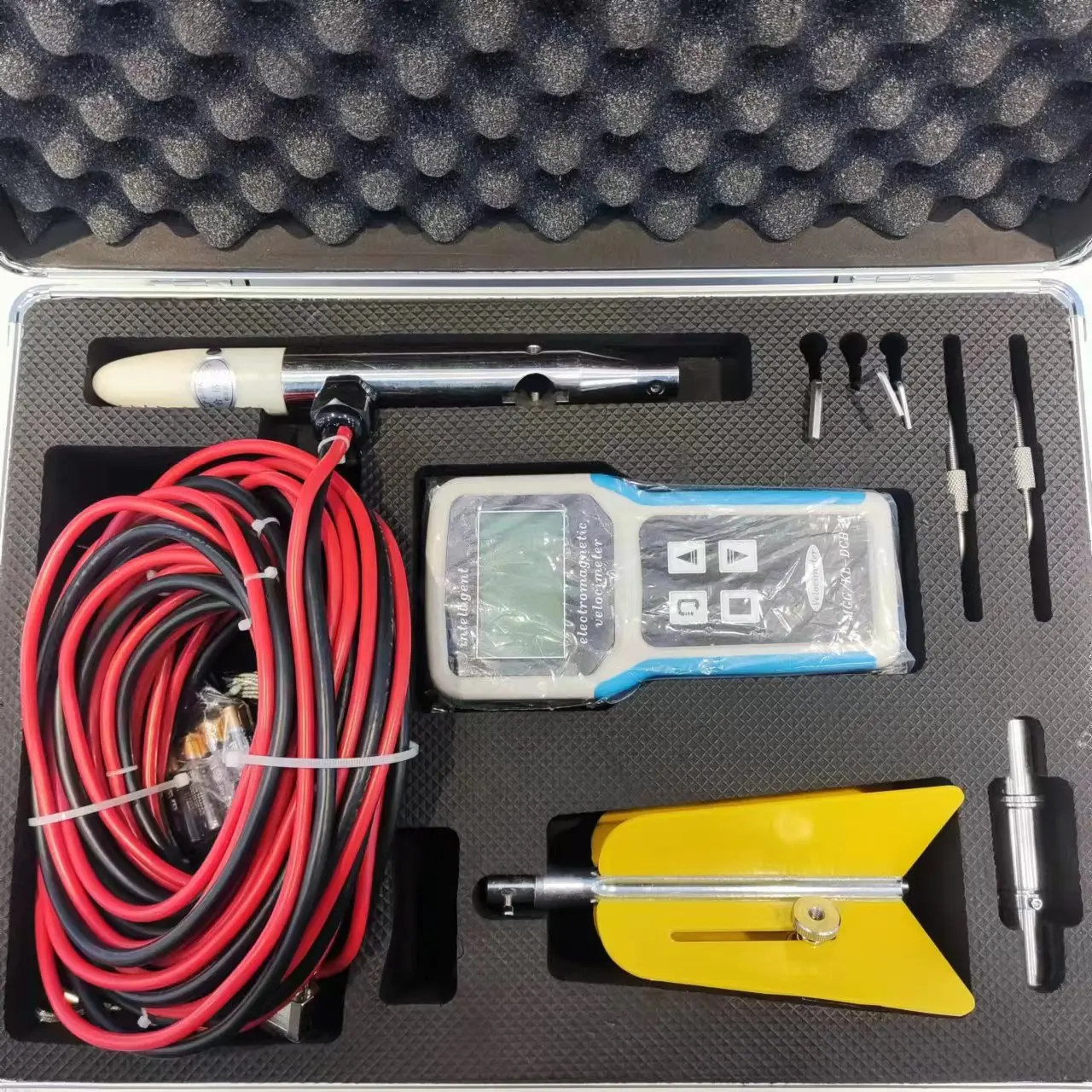 Portable electromagnetic variable area river stream water flow meter MGG/KL-DCB flow rate measurement