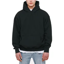 high quality 400gsm oversized no string french terry pullover hoodie heavyweight cotton blank hoodie