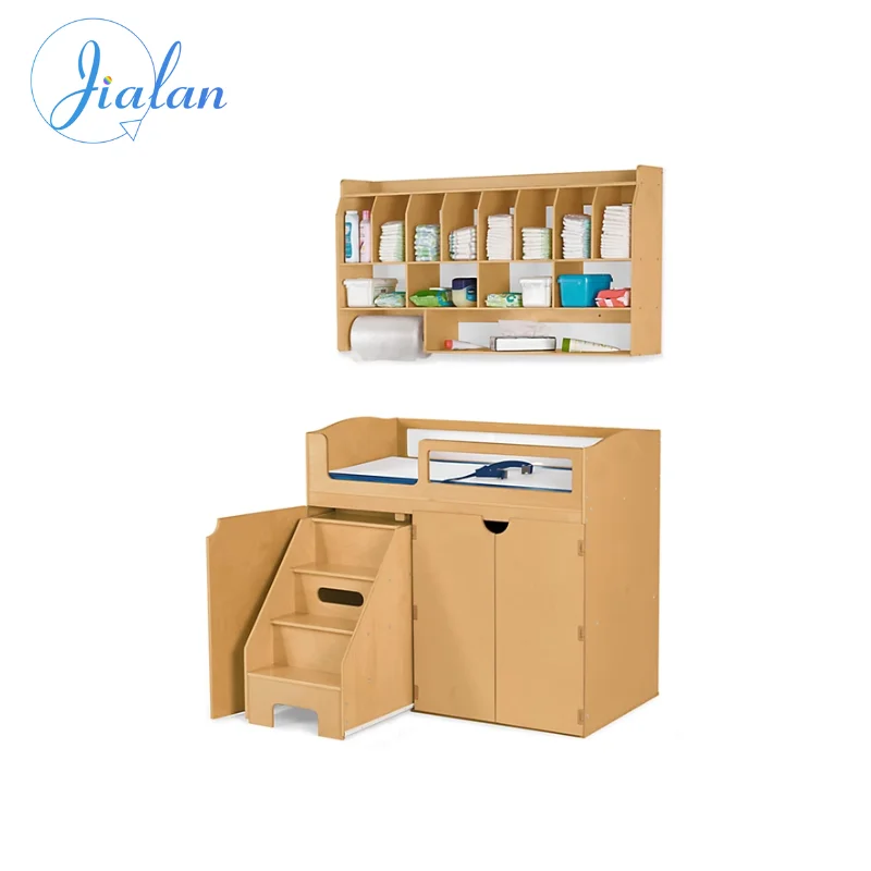 Baby Changing Bag Table With Cabinet Wooden Newborn Baby Nursing Furniture Diaper Changing Table For Montessori Daycare