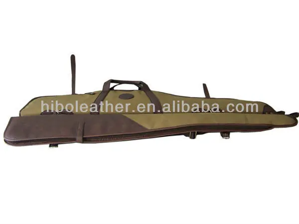 Double leather canvas gun cover folded bags slip hunting accessory