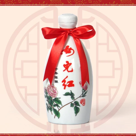Nv Er Hong Wine aged 10years white ceramic bottle