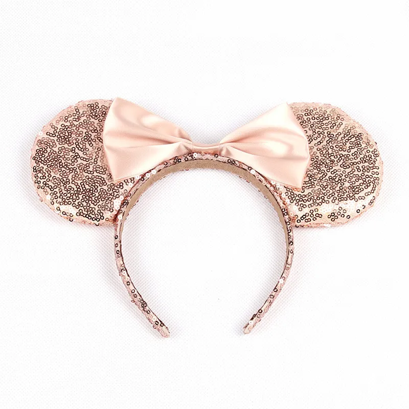 
European and American hair accessories high quality sequins bow headband Mickey ear headband Minnie hairpin 