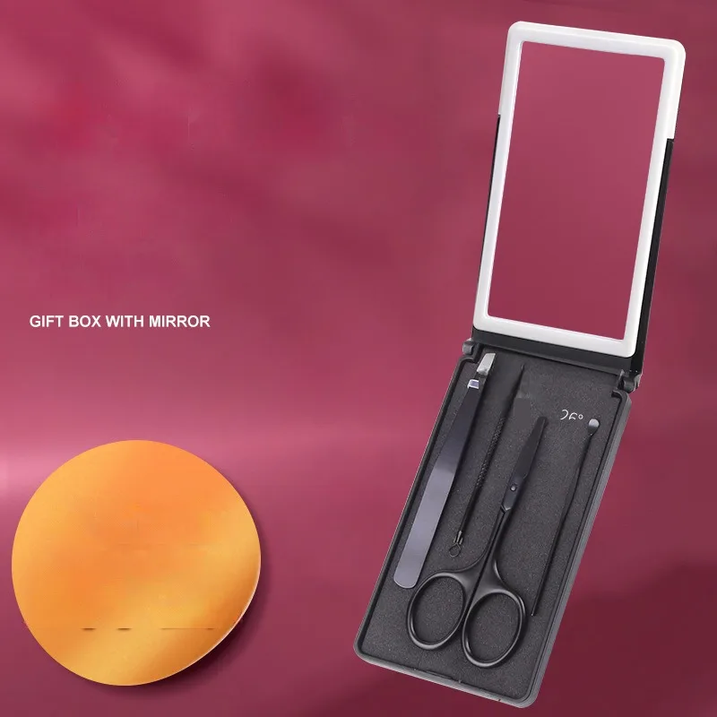 Sunshine Nose Hair Scissors Stainless Steel Rounded Tip Small Shears Safety Beauty Trimming Kit