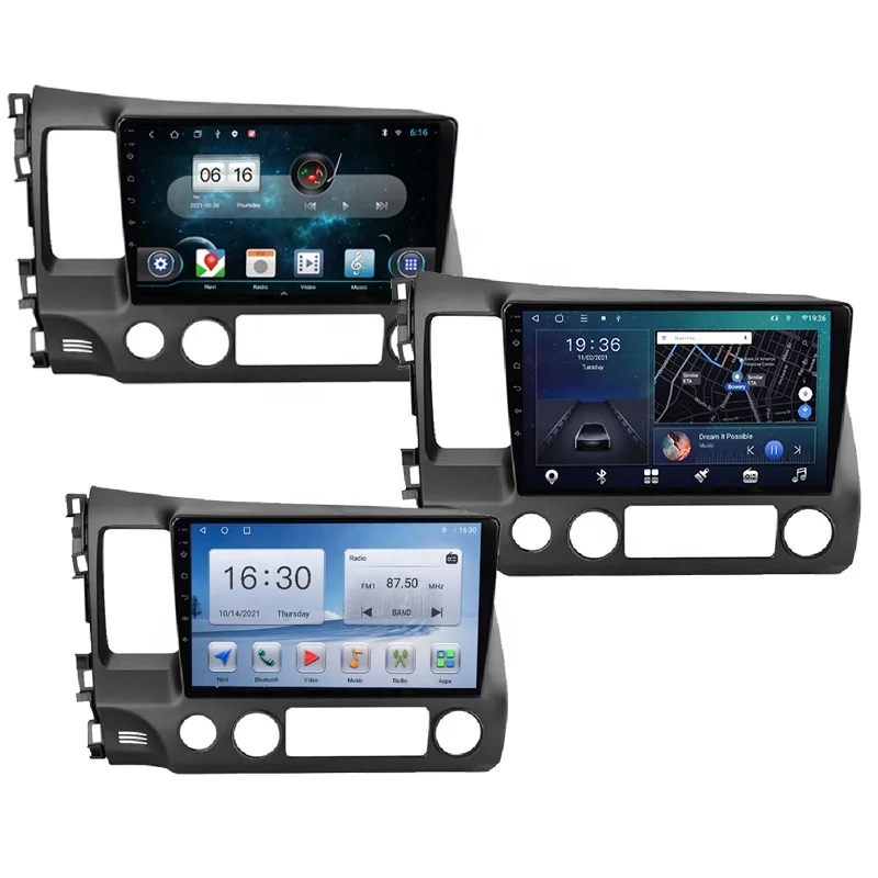 10 дюймов Android автомобильный Радио плеер для Honda Civic 2006-2011 с QLED