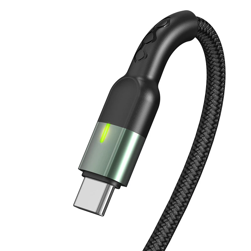 OEM factory smart power off and fast charging type c type data cable fast charging 2.4 usb-c fast charger data cable