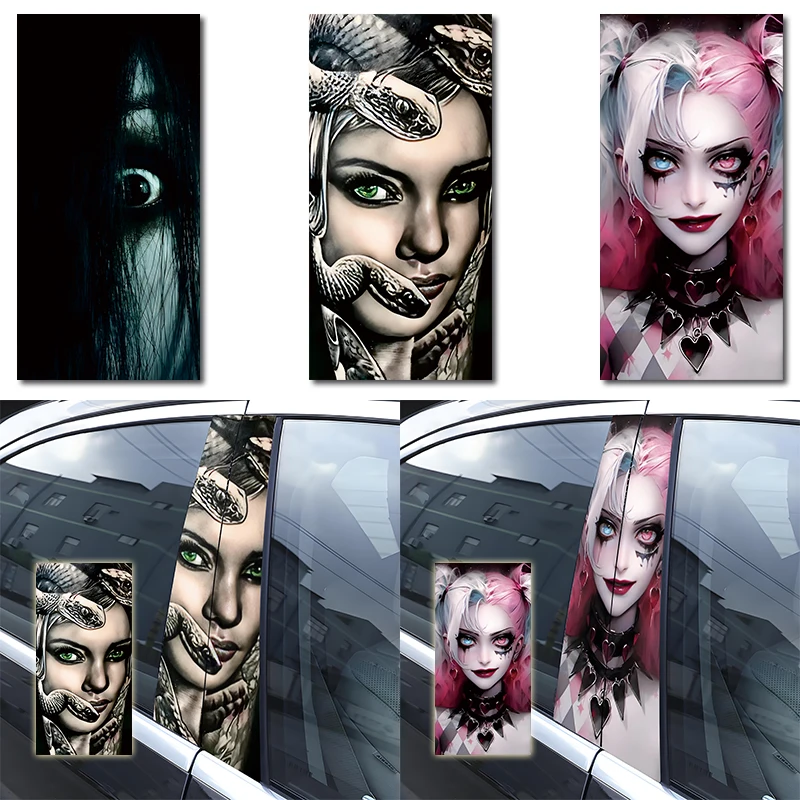 Clown Girl Car sticker Car Femme Fatale car centerpost decorative scratch waterproof sunscreen sticker