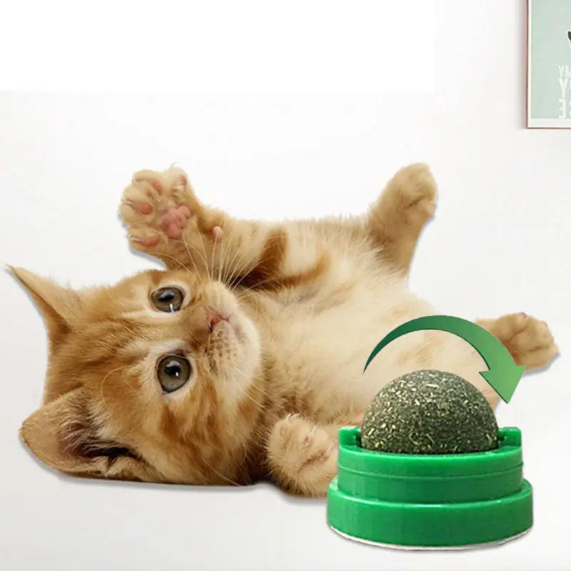 Natural Healthy Cat Mint Wall Stick-on Ball Treats Promote Digestion Cat Grass Lick Snacks Kitten Nutrition Cat Catnip Ball