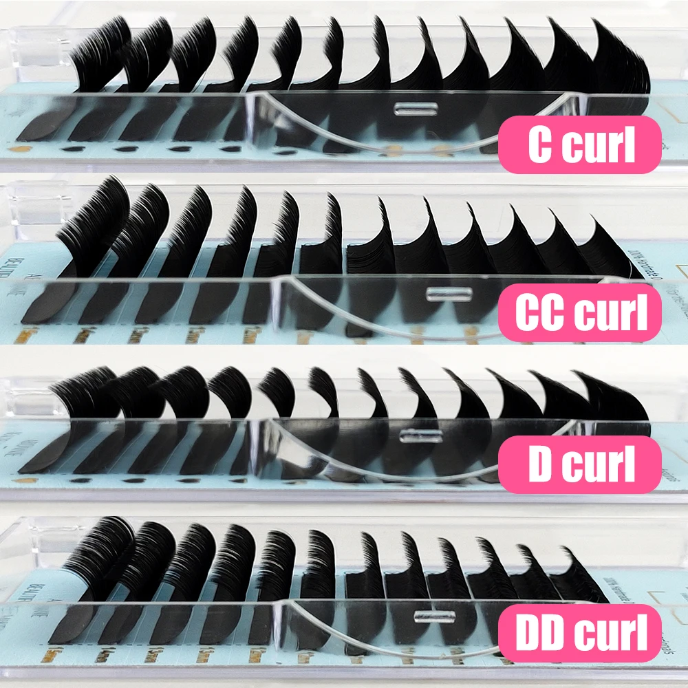 Wholesale Cashmere 0.02 0.03 0.05 0.07 Individual Lash Extension Trays Private Label Volume Faux Mink Eyelash Extension Supplies