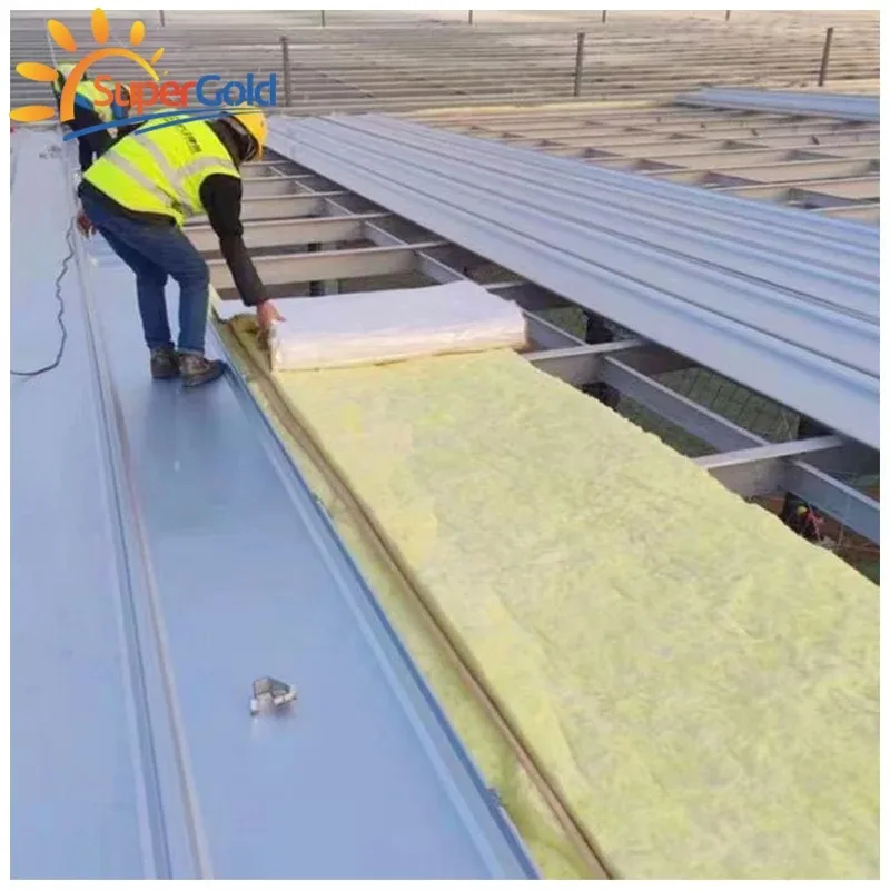 SuperGold fiberglass wool roll with reinforced polypropylene heat insulation materials glass wool blanket