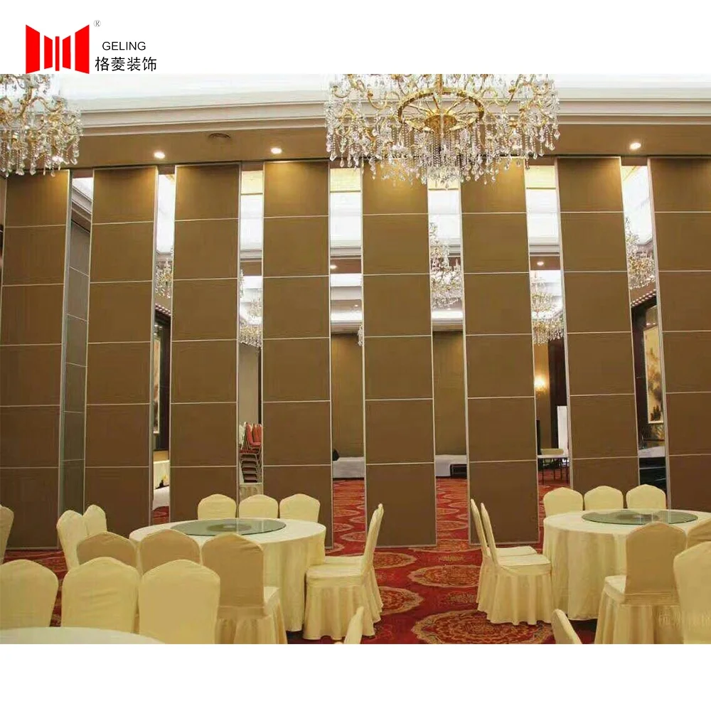 Commercial wooden mdf hotel aluminum frame acoustic foldable movable operable office partition walls for restaurant