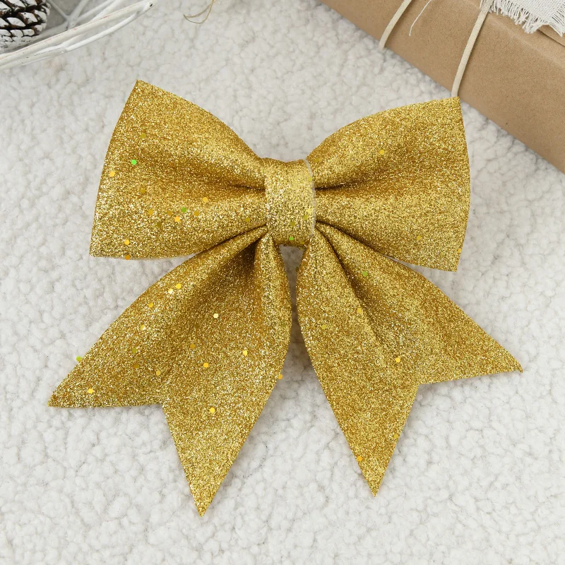 Xmas decoration supplies Ribbon Wreath Christmas Bows red Glitter Design Christmas Decorations Bow Christmas Tree Bow