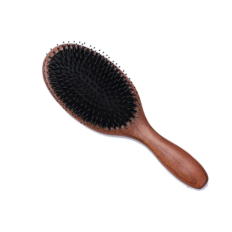 Dry Detangling Brush Beech Wood Hair Comb Boar Bristle Massage Hair Brush