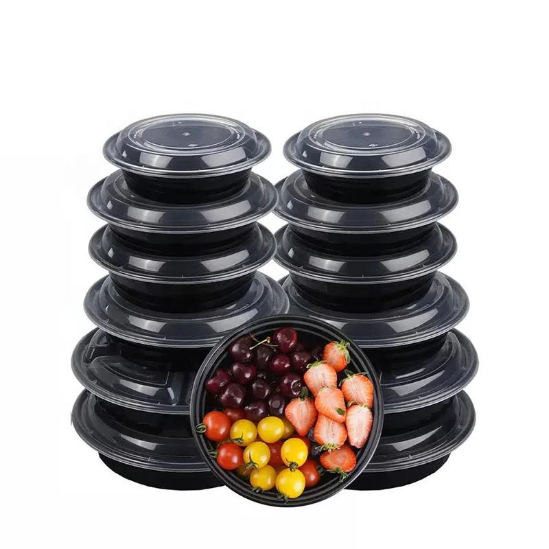 Supplier manufacture Disposable PP Food Container Freshware Meal Prep Box Round Microwavable Take Away Food Containers