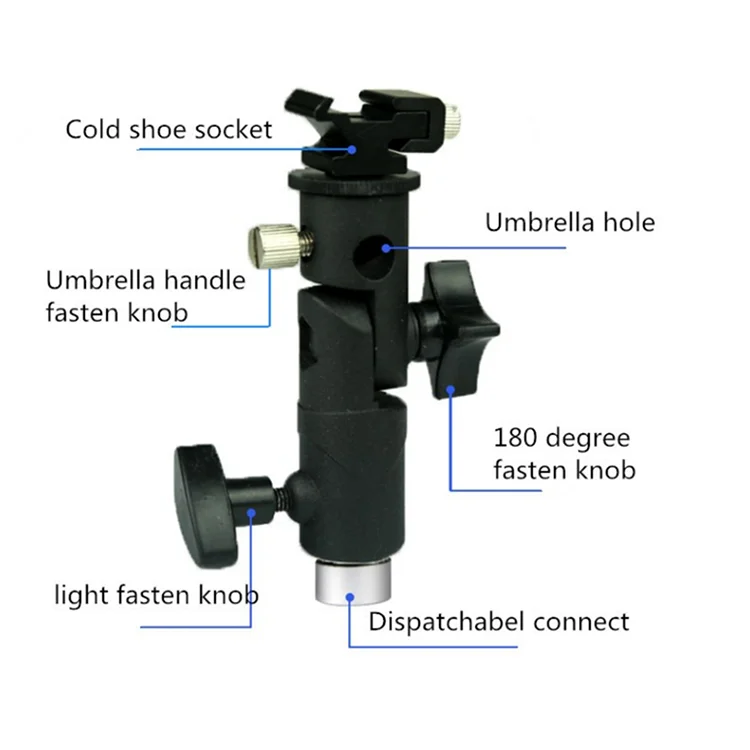 Flash Hot Shoe Umbrella Holder Mount Adapter Studio Light Type E Stand Bracket for Photo Studio Accessories