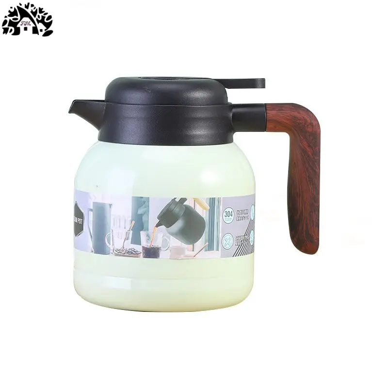 WFS FBA warehouse Popular1000ml display temperature 316 stainless steel coffee vacuum pot with handle Double wall office thermos