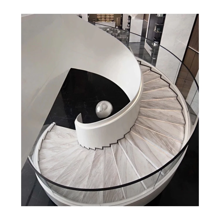 Modern Steel Indoor Steel Wooden Curved Stairs Spiral Stairs Price