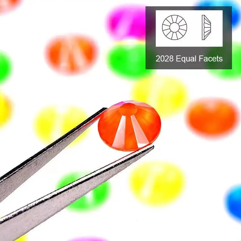 Amazing neon yellow color flat back glass crystal beads for bags  ss10 ss16 ss20 wholesale in China