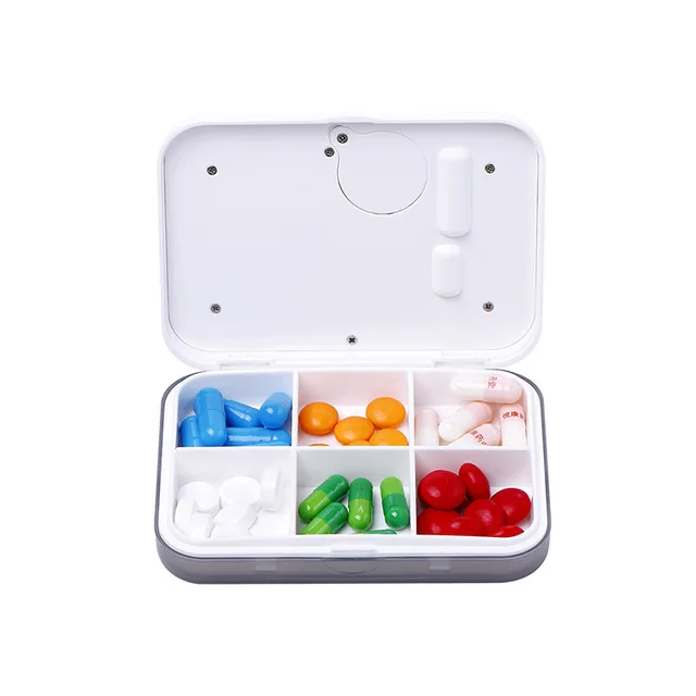 Smart Pocket Health Care Electronic 6 Compartments Pill box with Alarm Timer Smart Pill Reminder Dispenser